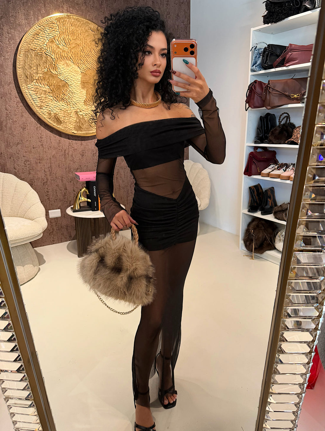 Abito nero con trasparenza - R.a. Boutique