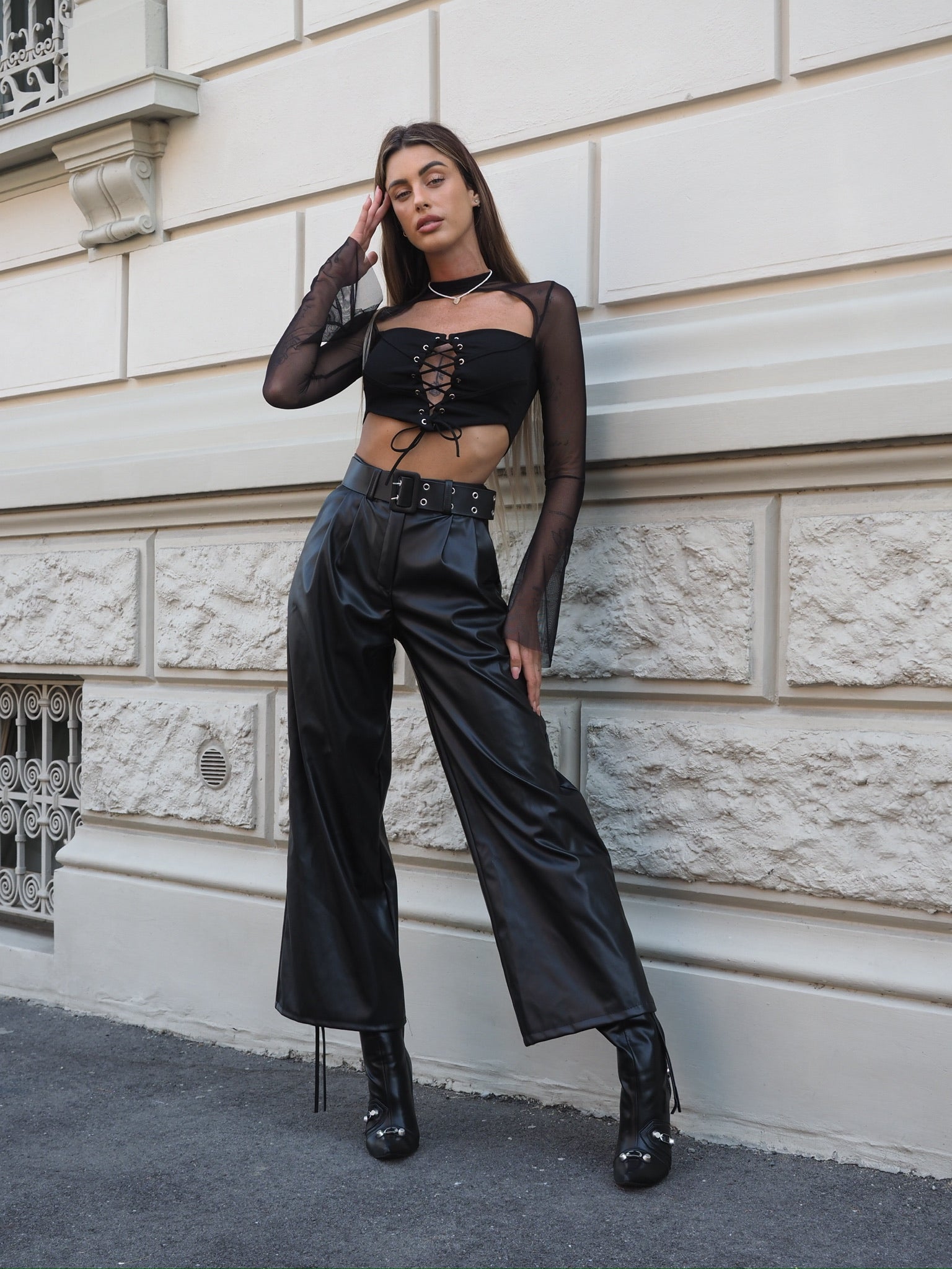 Blusa in velo con lacci - R.a. Boutique 