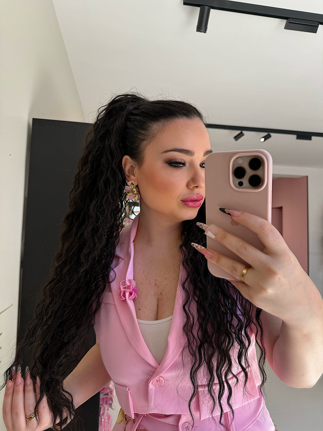 Orecchini a fiori rosa - R.a. Boutique