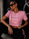 T-shirt Crop “Usually Dressed in Black” - R.a. Boutique