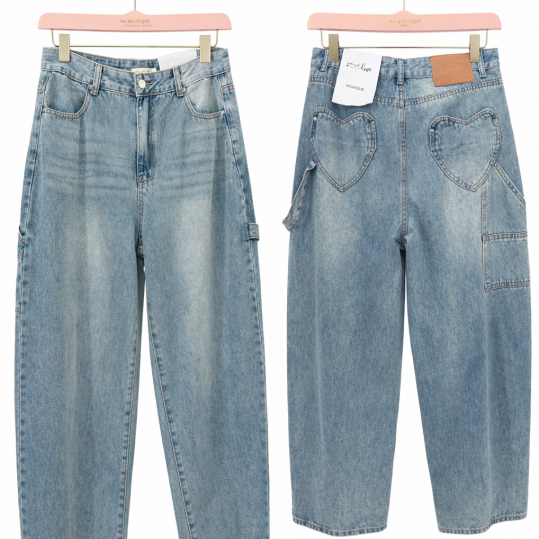 Jeans con tasca a cuore ballon - R.a. Boutique