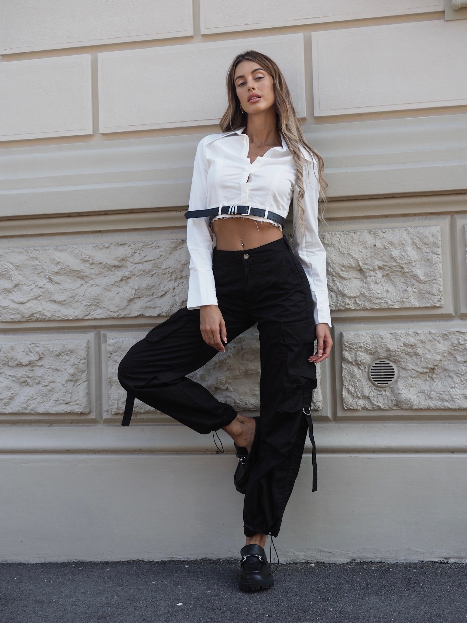 Camicia crop con cintura - R.a. Boutique 