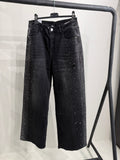 Jeans nero con strass e ricami - R.a. Boutique