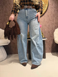Jeans Dritto Denim Vintage con Cintura - R.a. Boutique