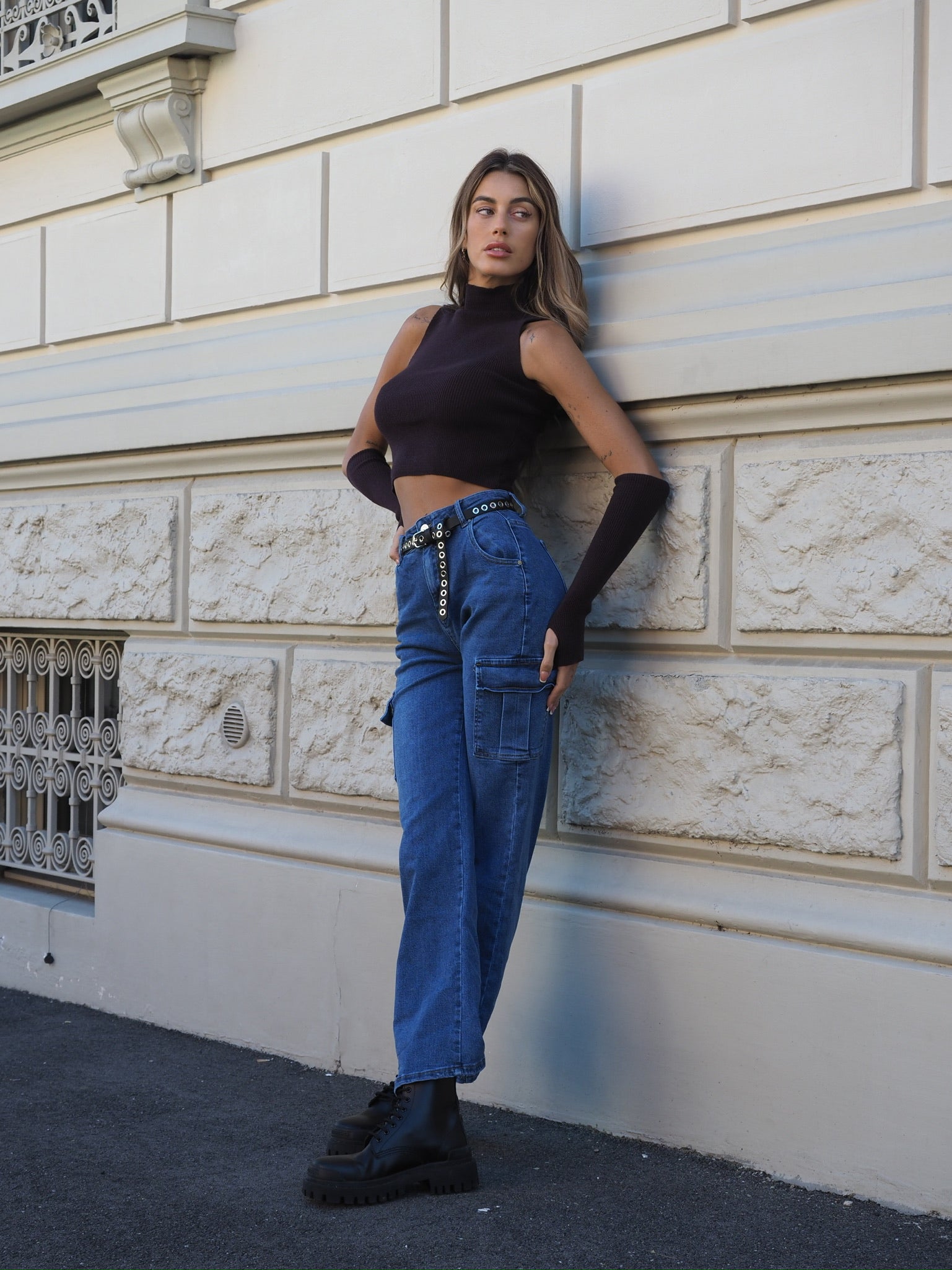 Top choco con manicotti - R.a. Boutique 