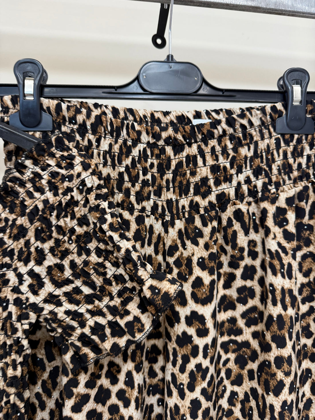 Completo top e pantalone animalier con strass - R.a. Boutique