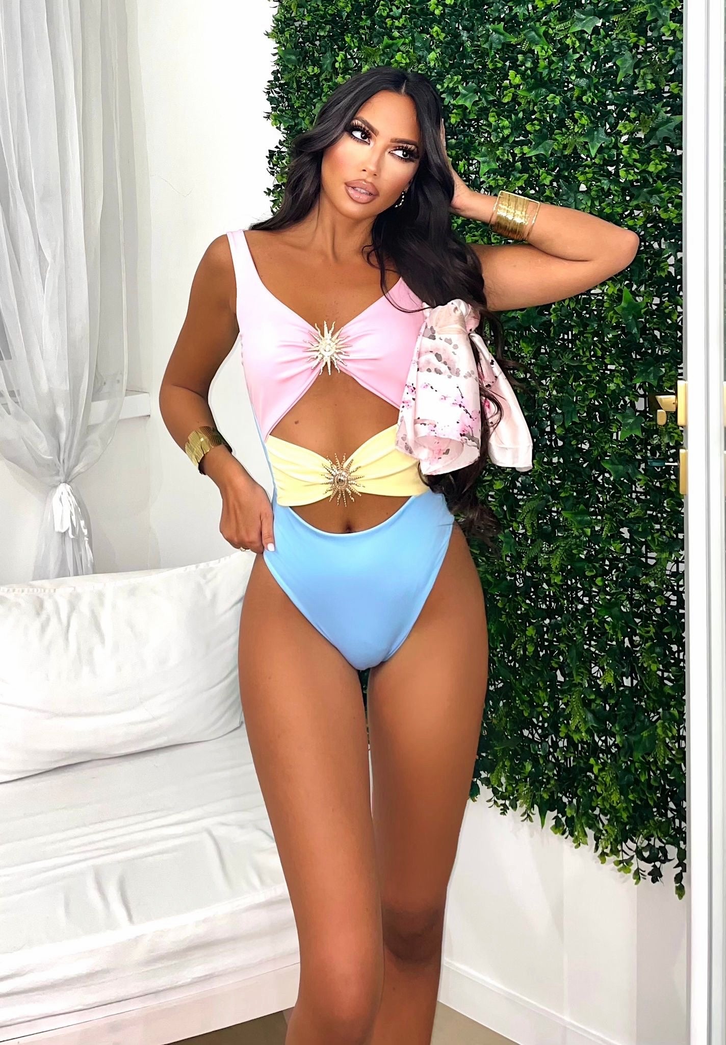 Body mare bikini due pezzi con sole rosa - R.a. Boutique