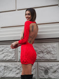 Abito in maglia rosso schiena aperta - R.a. Boutique 