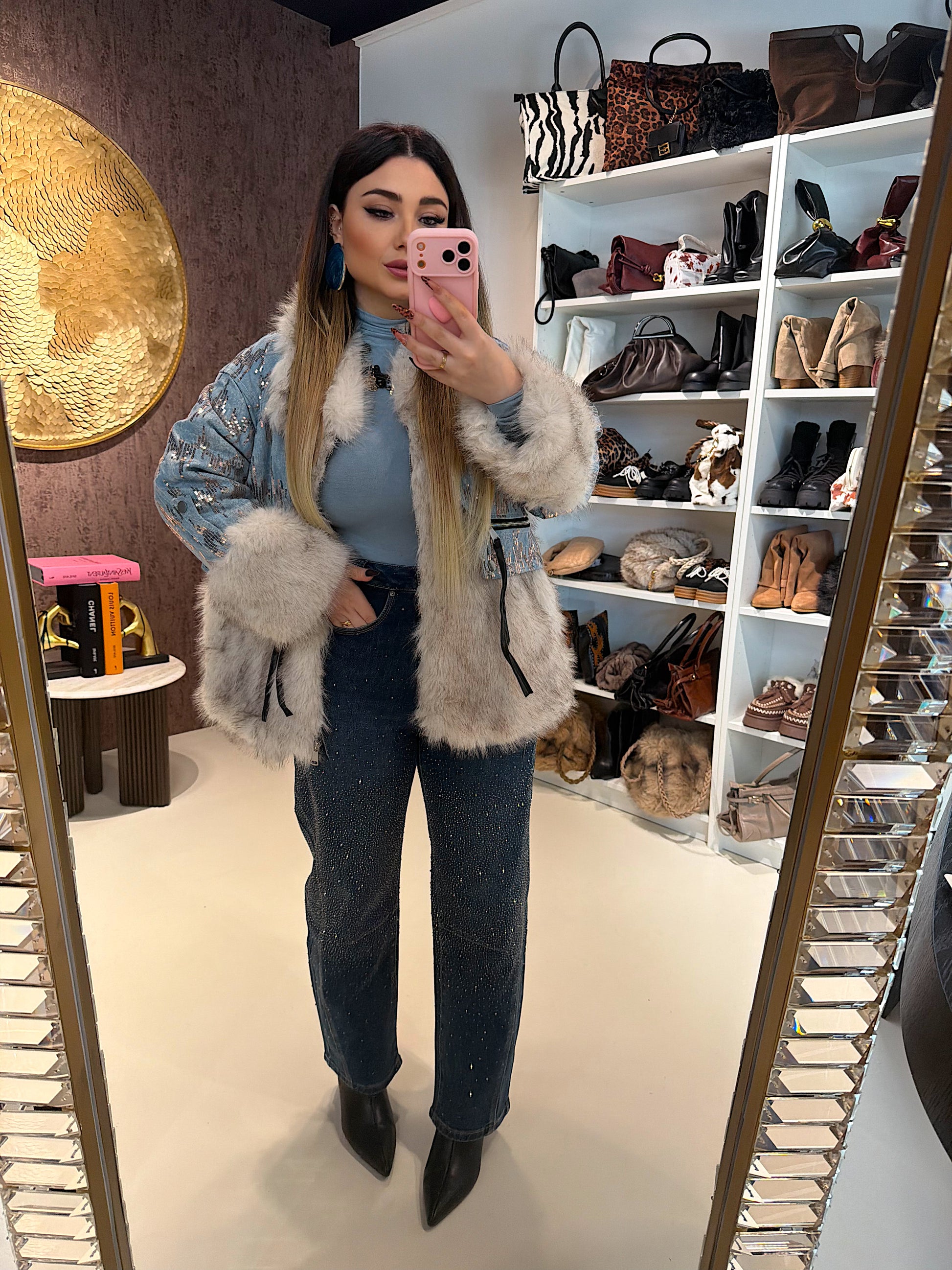 Pelliccia Denim sparkle - R.a. Boutique