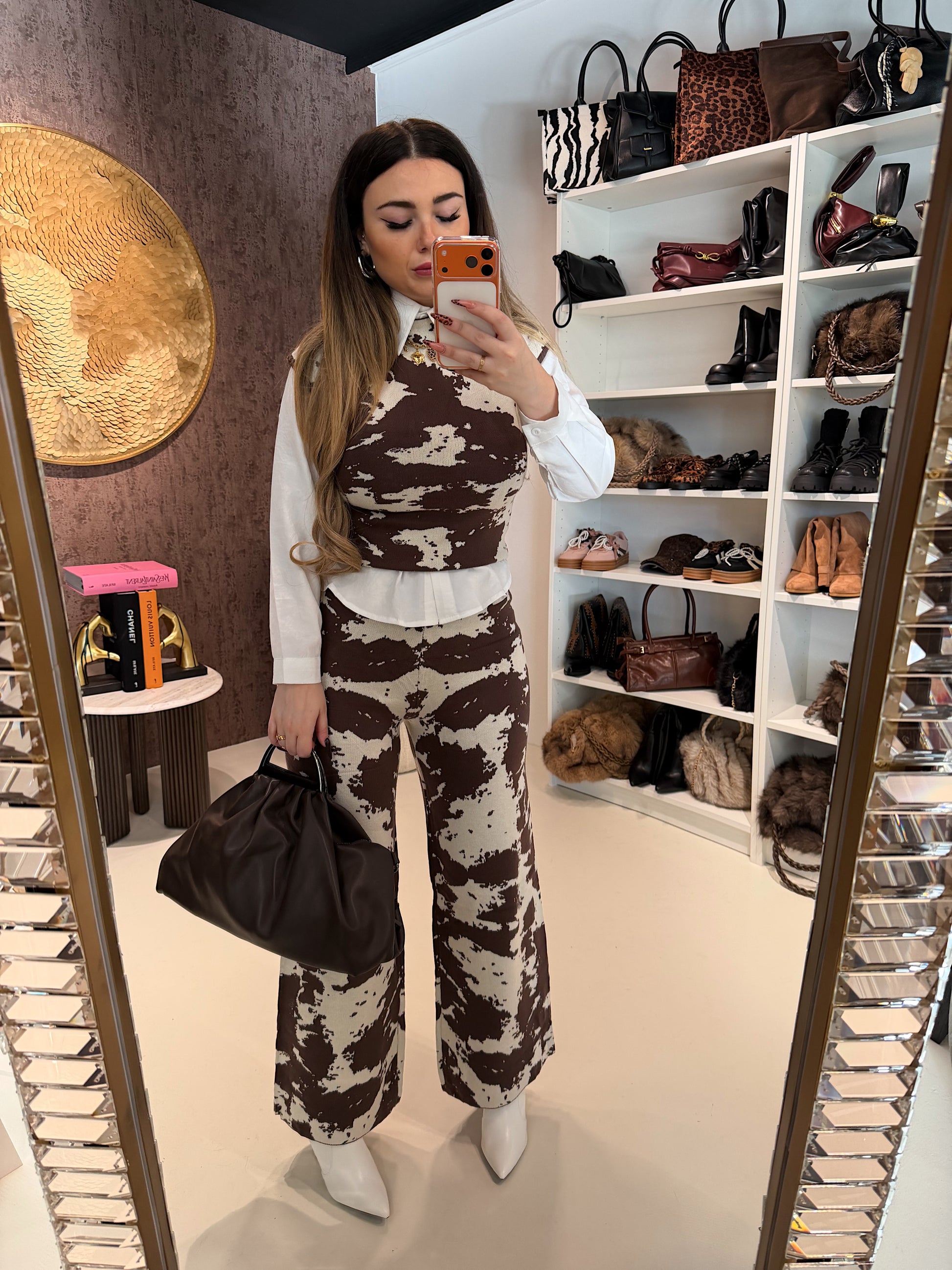 Completo top e pantalone cow print - R.a. Boutique