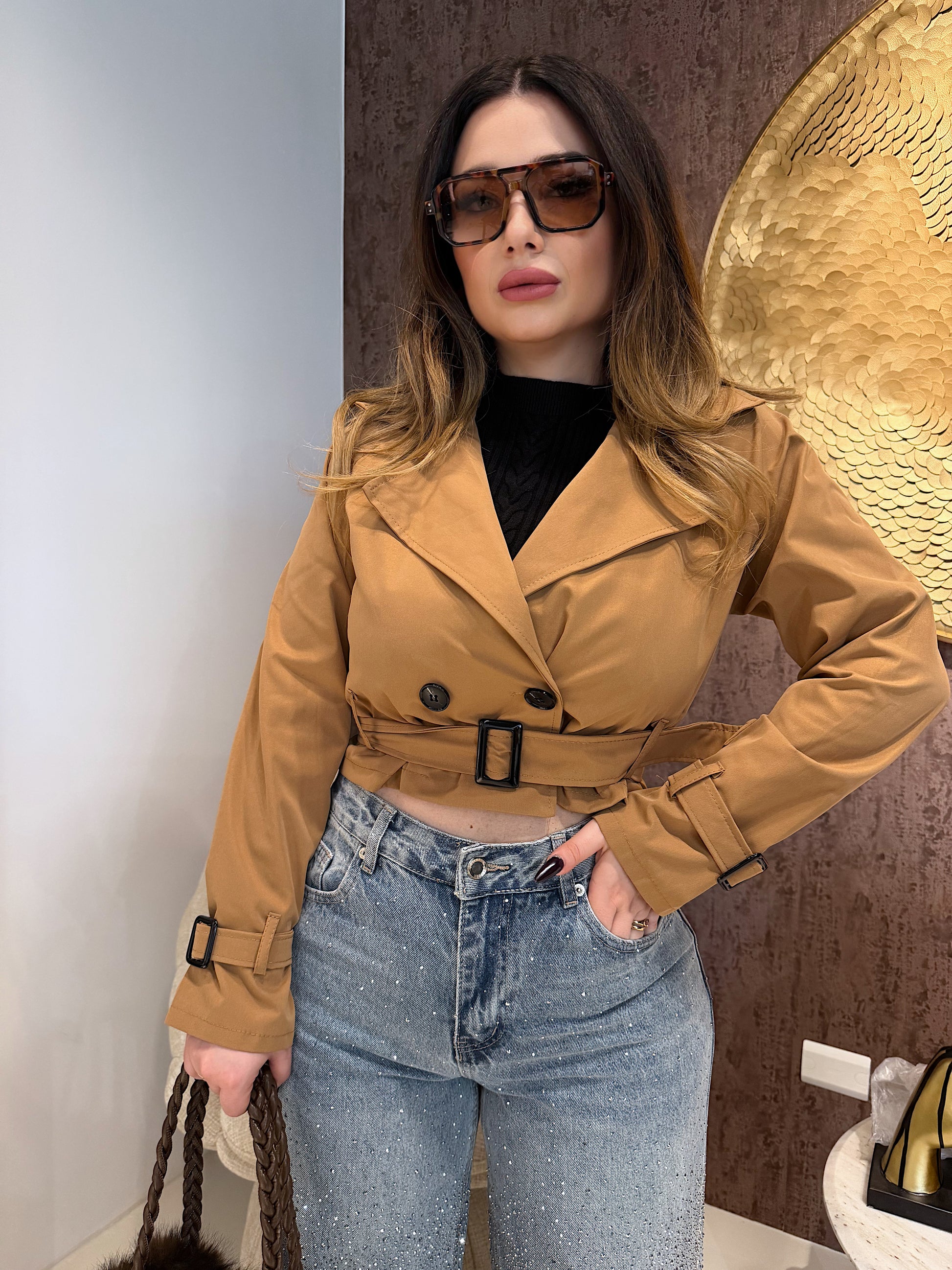 Trench corto donna con cintura - R.a. Boutique