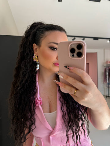 Orecchini a fiori rosa - R.a. Boutique