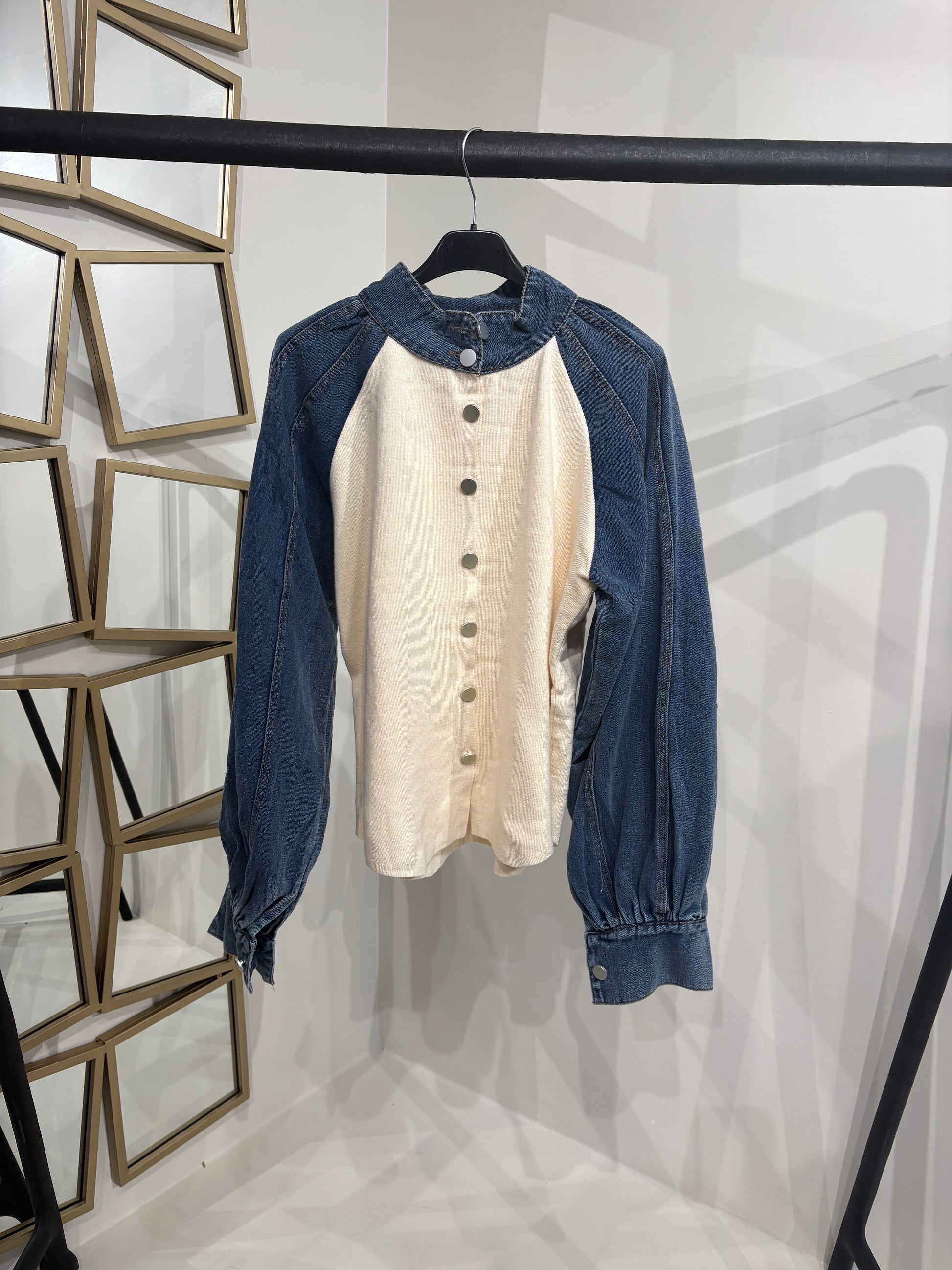 Maglioncino con dettaglio in denim - R.a. Boutique