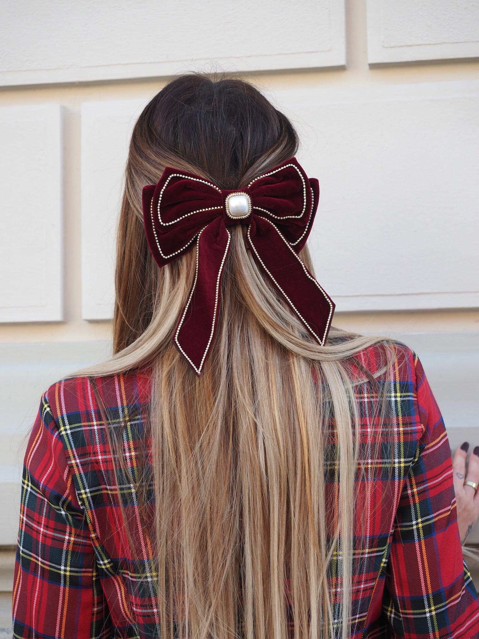 Fiocco per capelli con perla e strass - R.a. Boutique 