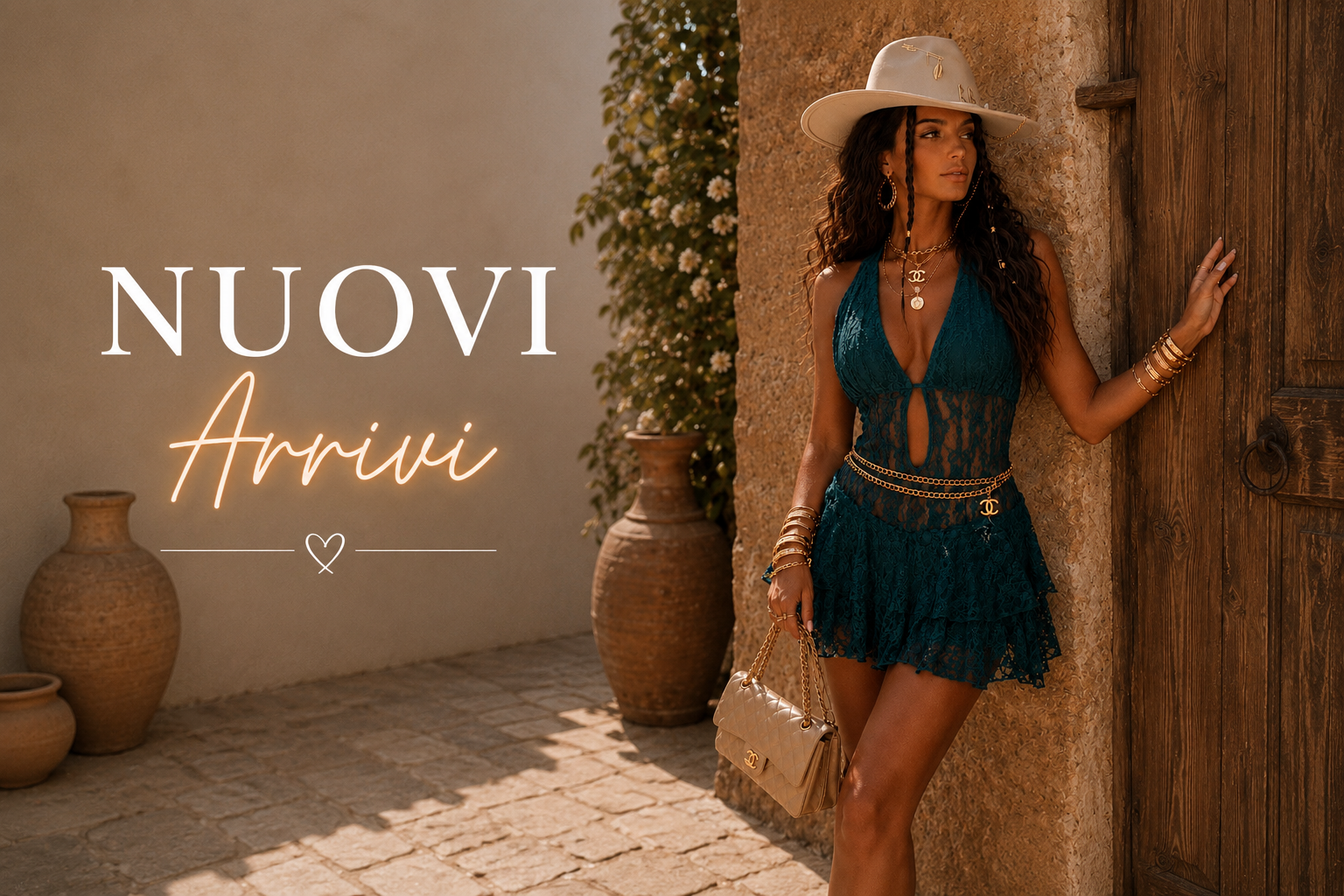 Nuovi arrivi RA Boutique - abito verde petrolio