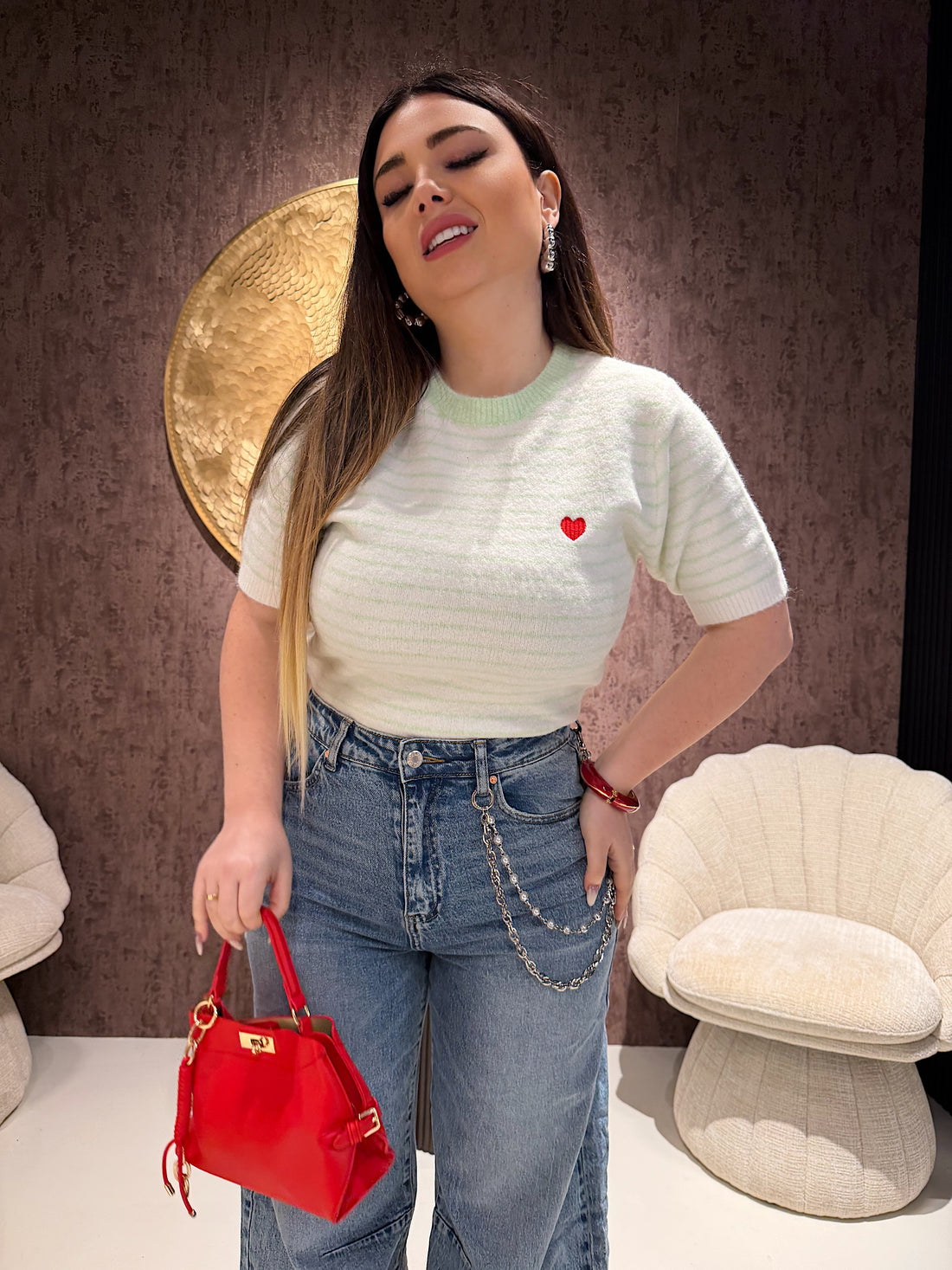 Maglia Sweet Heart a Righe - R.a. Boutique