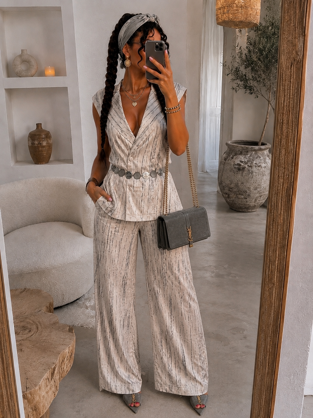 Completo venature luxury con cintura - R.a. Boutique