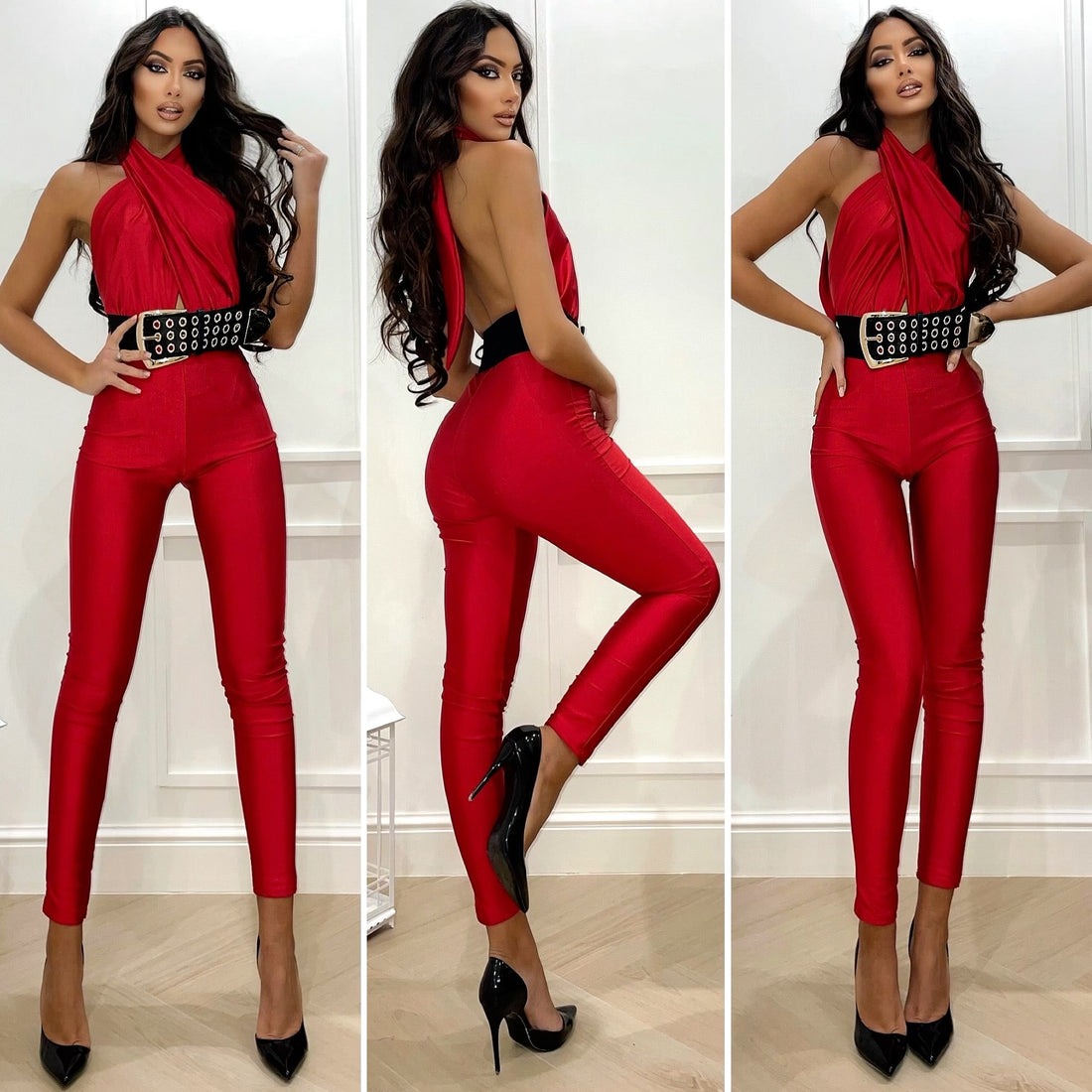 Tuta rossa incrociata sul collo - R.a. Boutique 