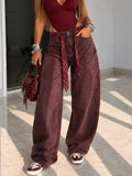 Jeans Bordeaux Tie Belt - R.a. Boutique