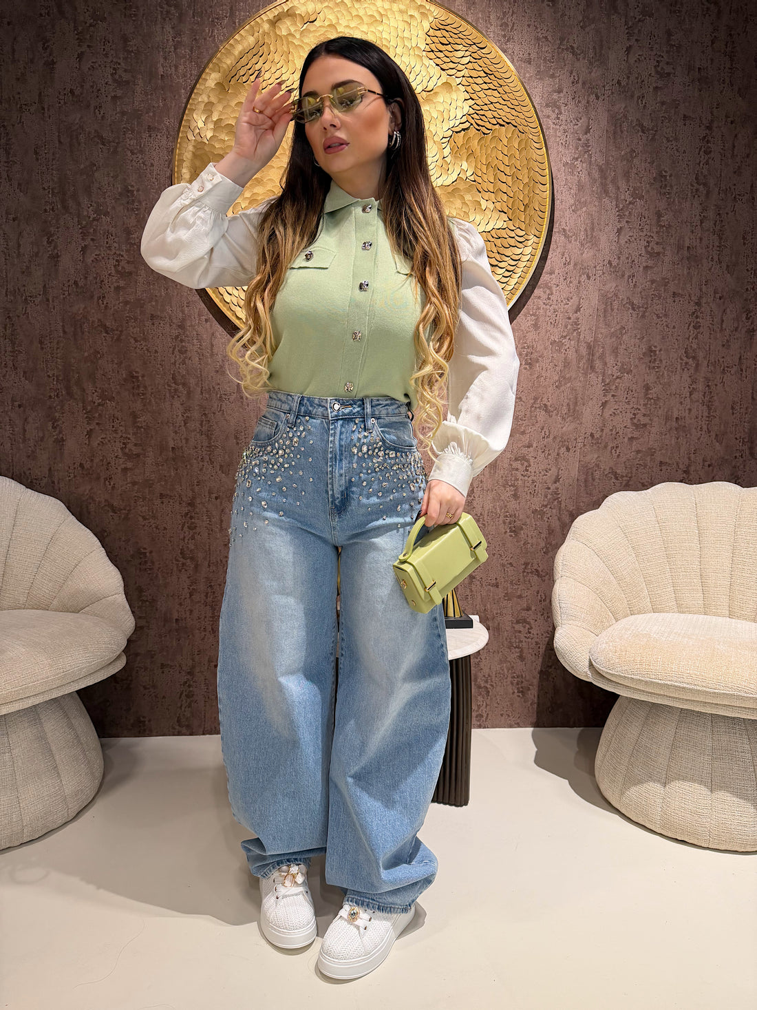 Jeans Crystal Glow Wide Leg