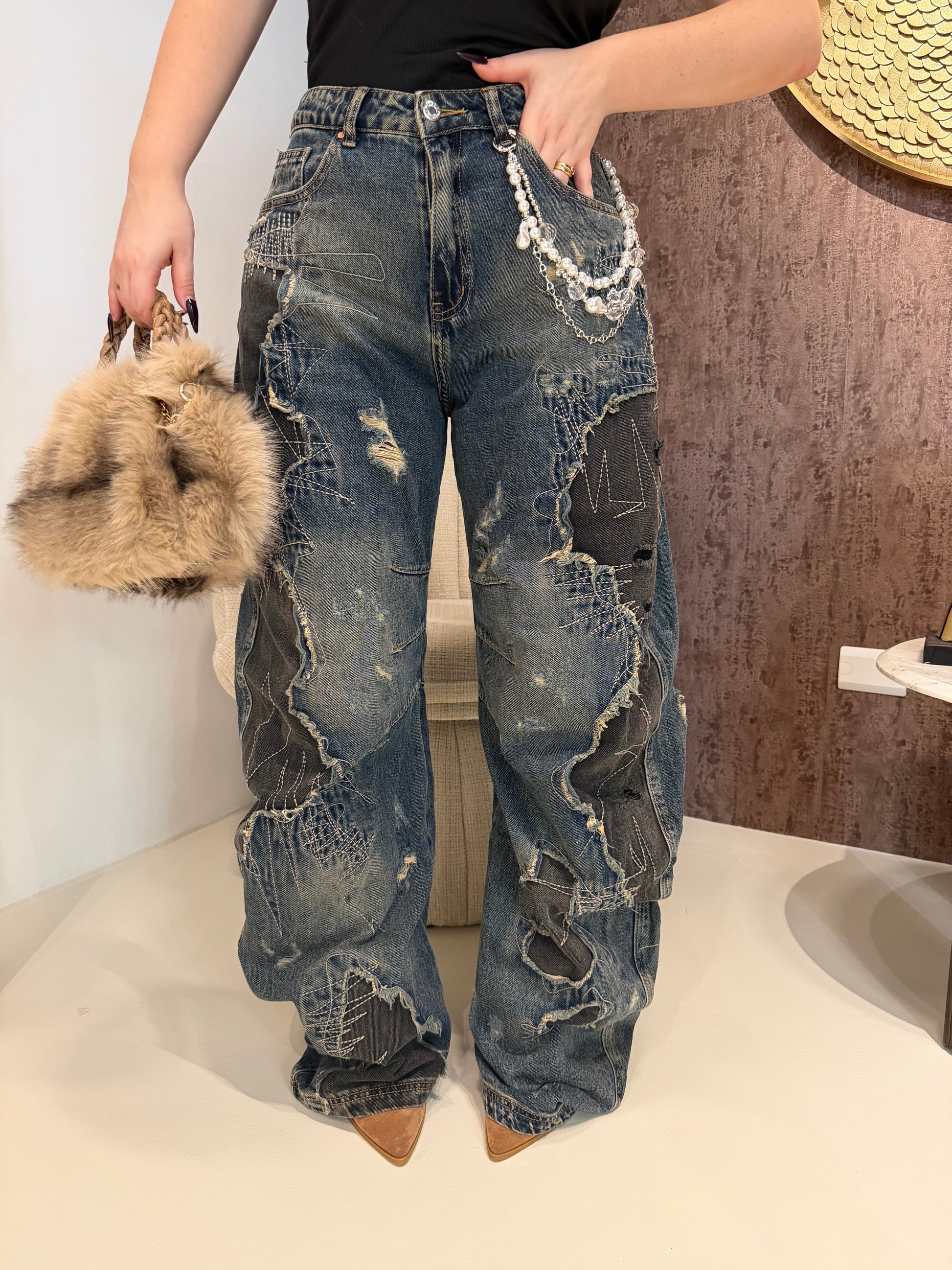 Jeans Ballon con Catenina - R.a. Boutique