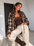Camicia Check con brillantini e canotta compresa - R.a. Boutique