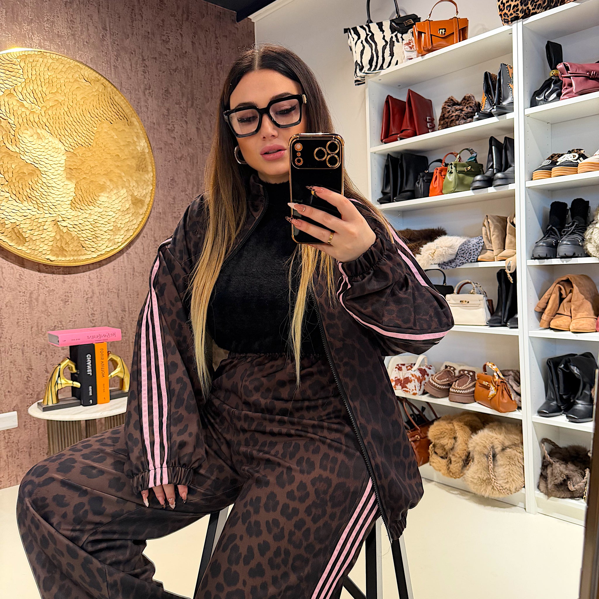 Giacca maculata con bande rosa - R.a. Boutique