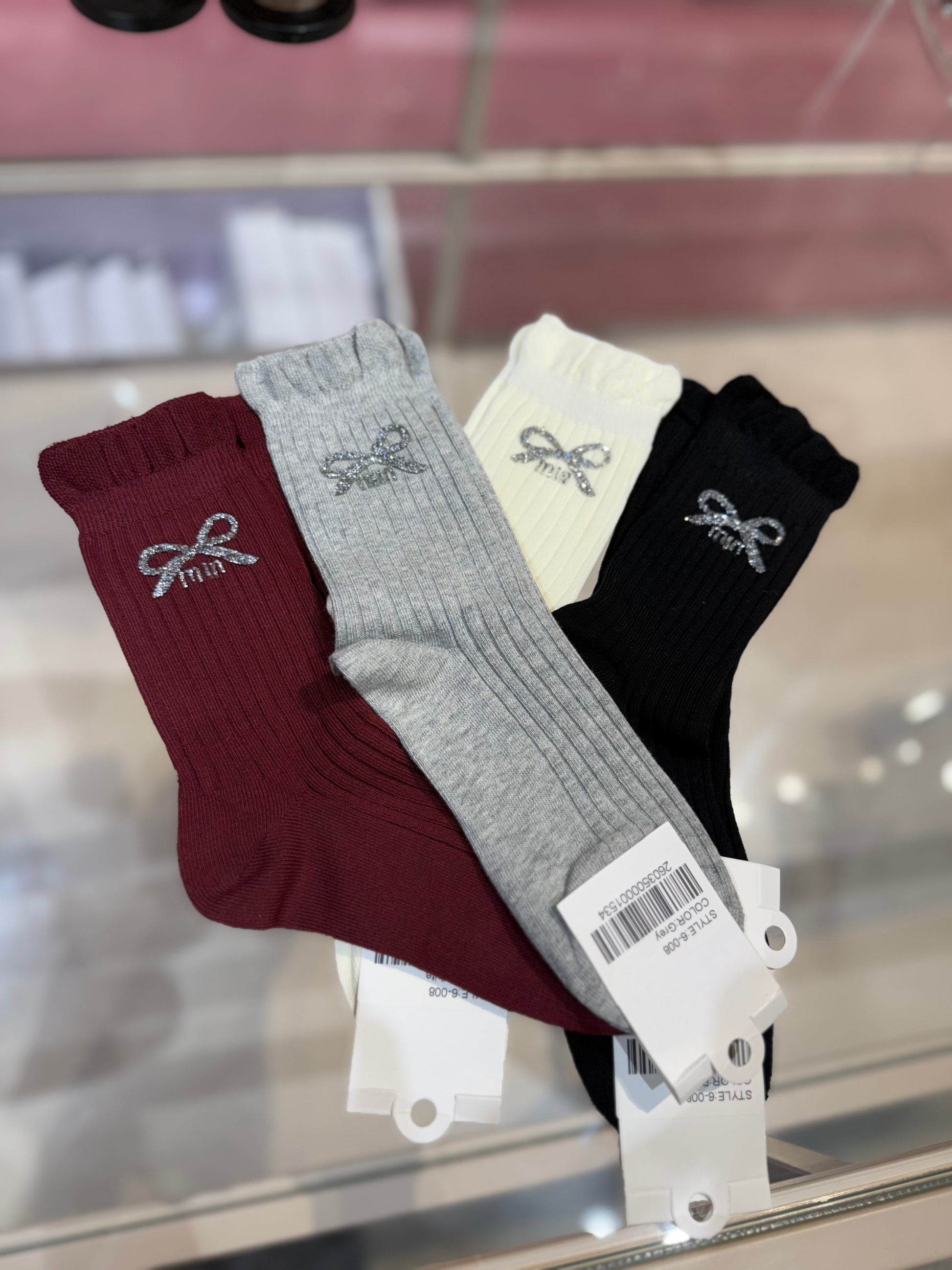 Calzini con fiocco e strass - R.a. Boutique