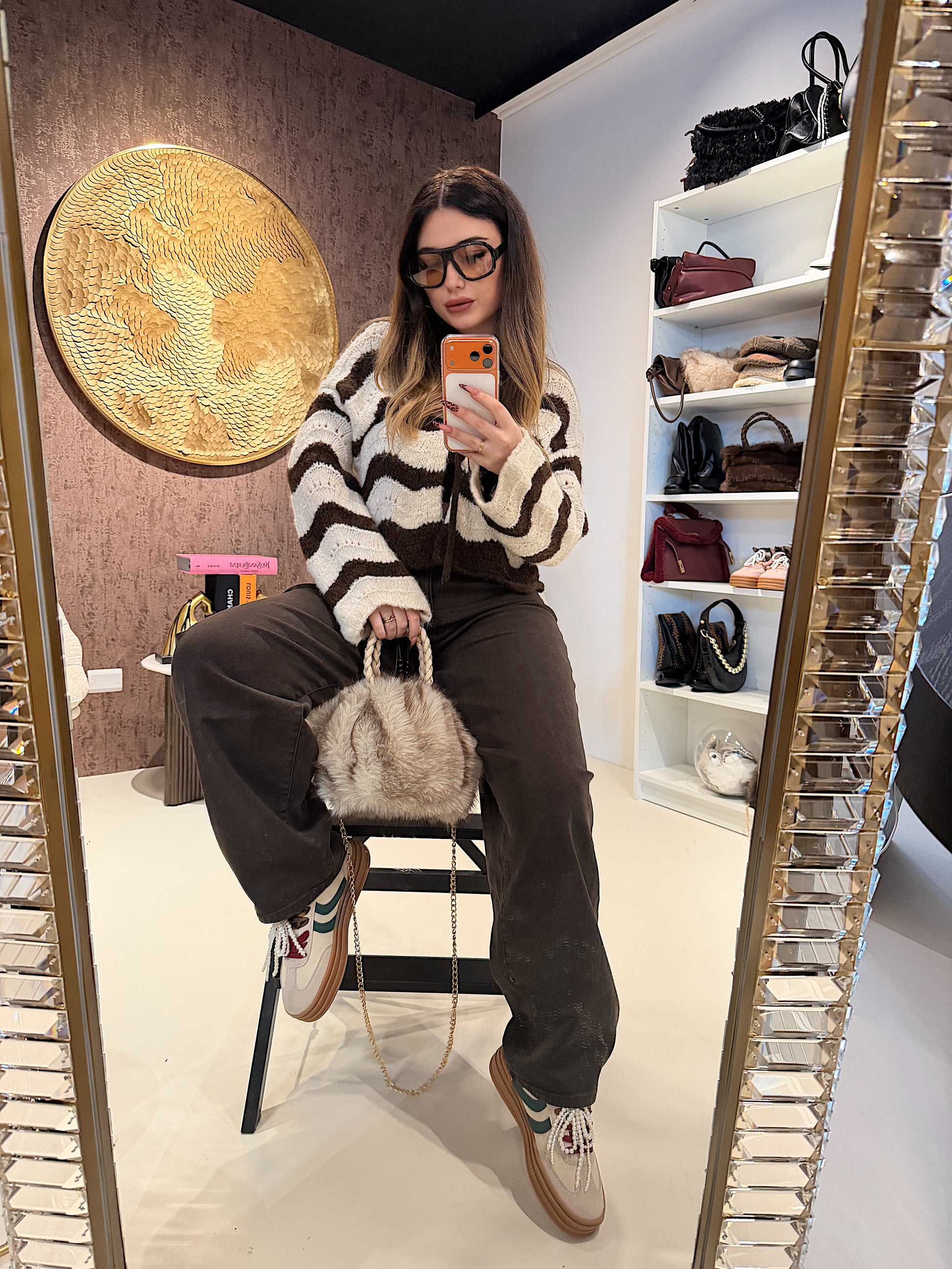 Jeans Wide Leg Brown - R.a. Boutique