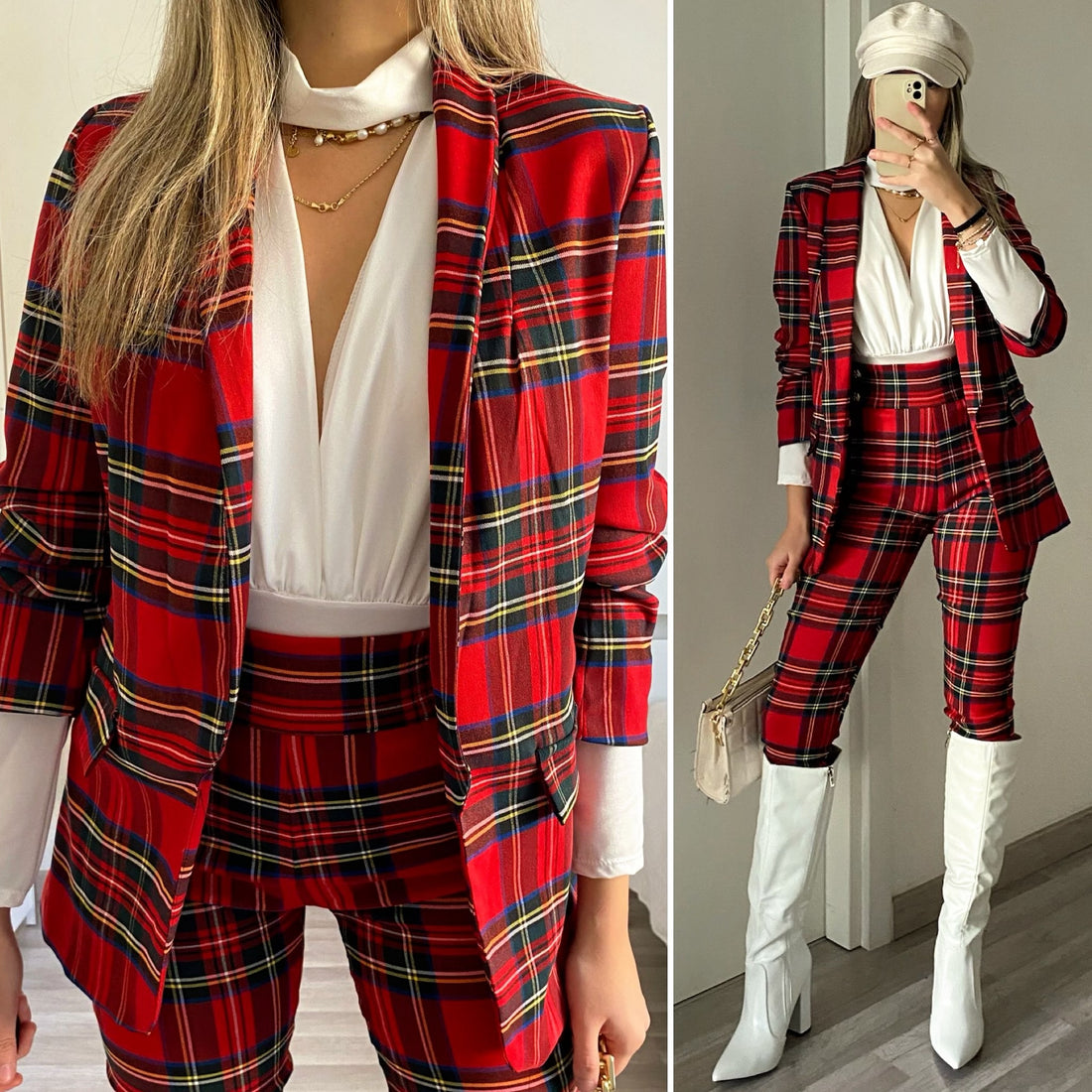 Completo giacca e pantalone scozzese - R.a. Boutique 