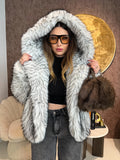 Pelliccia Ecologica con Dettaglio Nero – Oversize Glam - R.a. Boutique