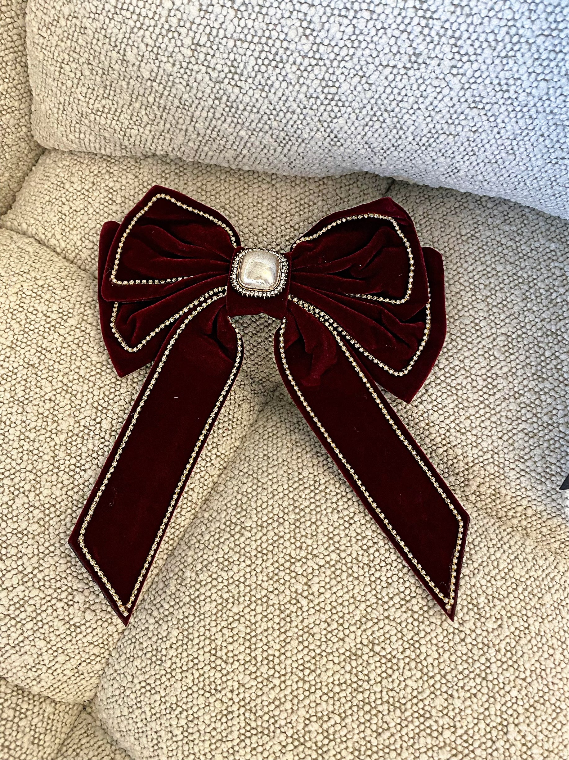 Fiocco per capelli con perla e strass - R.a. Boutique 