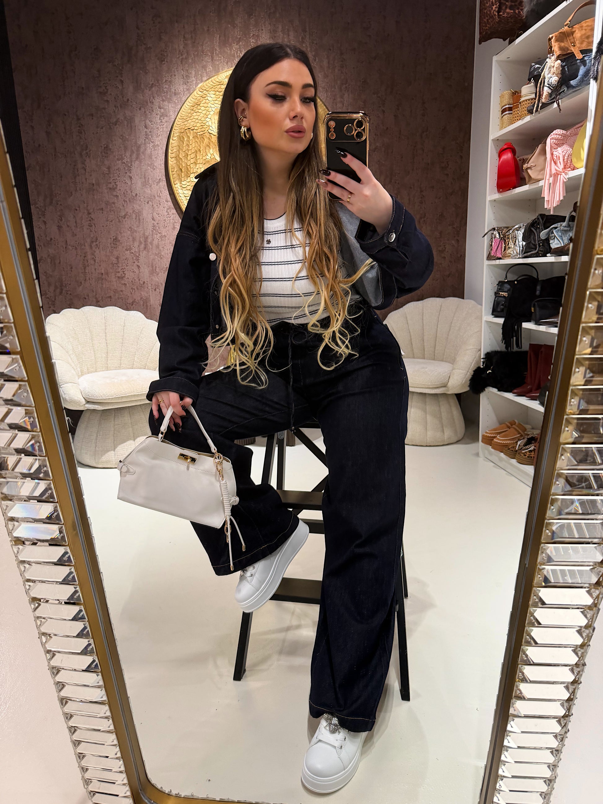 Completo Elastic Denim scuro - R.a. Boutique