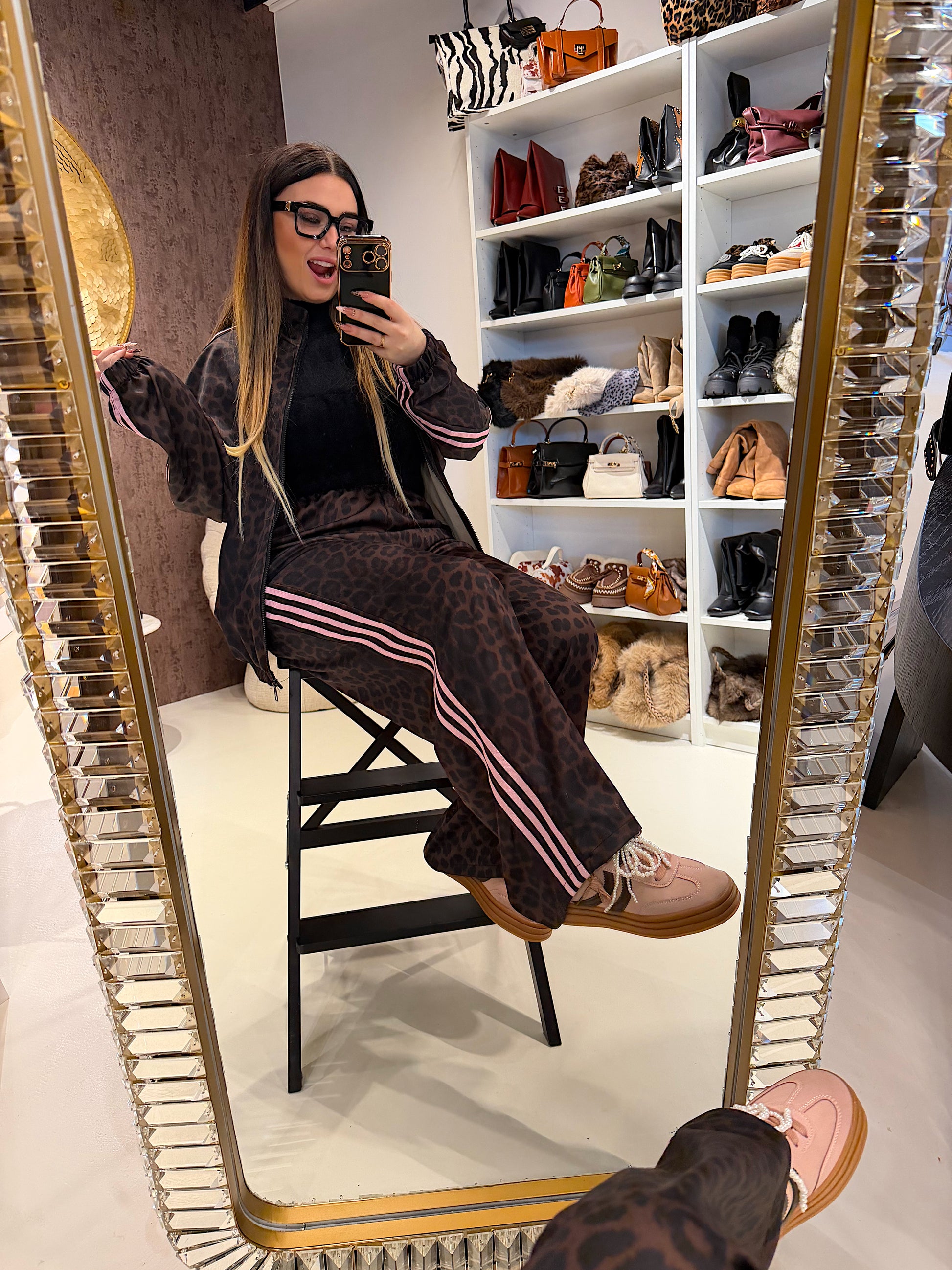 Giacca maculata con bande rosa - R.a. Boutique