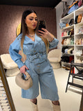 Giacca e pantalone in jeans con cintura - R.a. Boutique