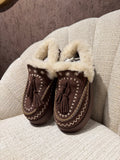 Mocassino Invernale con Zeppa ricamato choco - R.a. Boutique