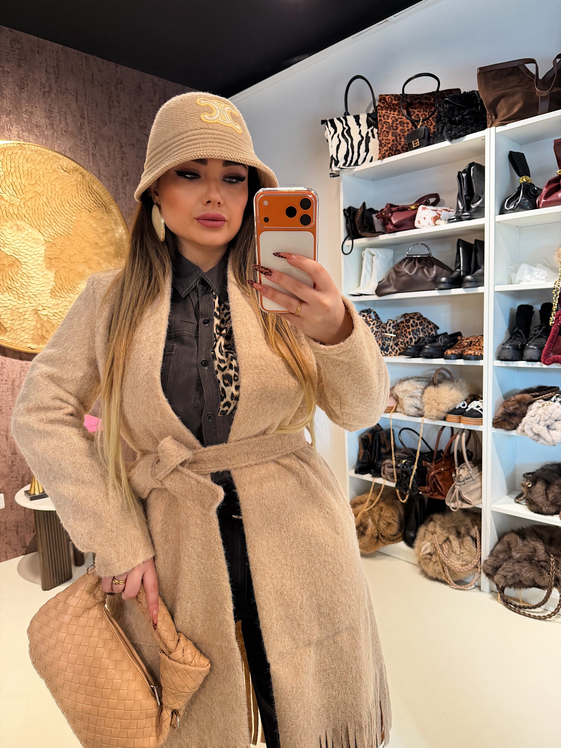 Cappotto con frange e fiocco 3 colori - R.a. Boutique