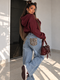 Jeans con tasca glitter maculata - R.a. Boutique