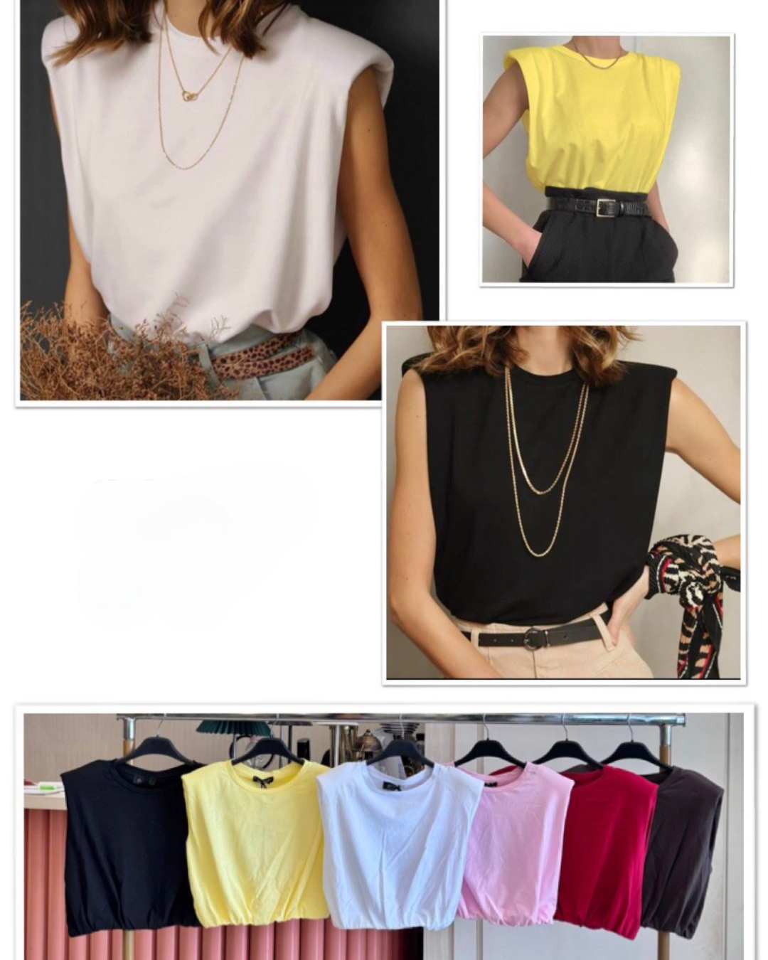 Maglia smanicata con elastico - R.a. Boutique