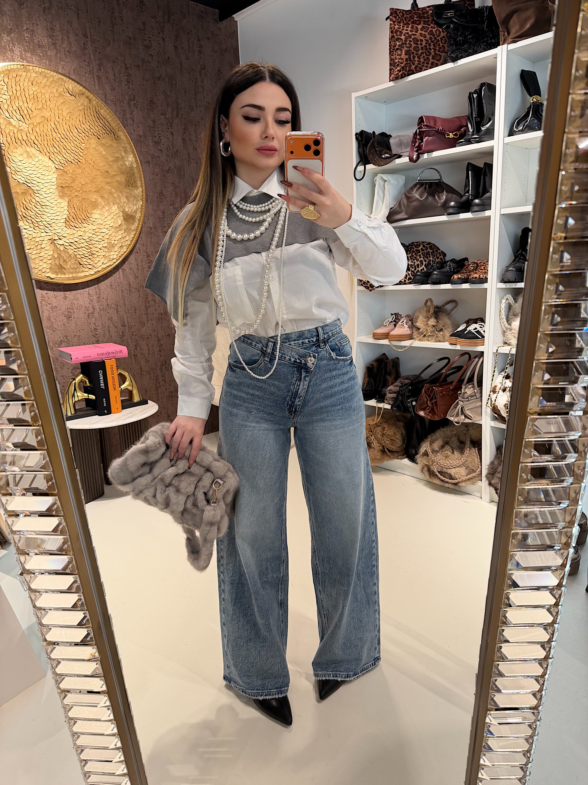 Jeans a Vita Asimmetrica Twist Up - R.a. Boutique