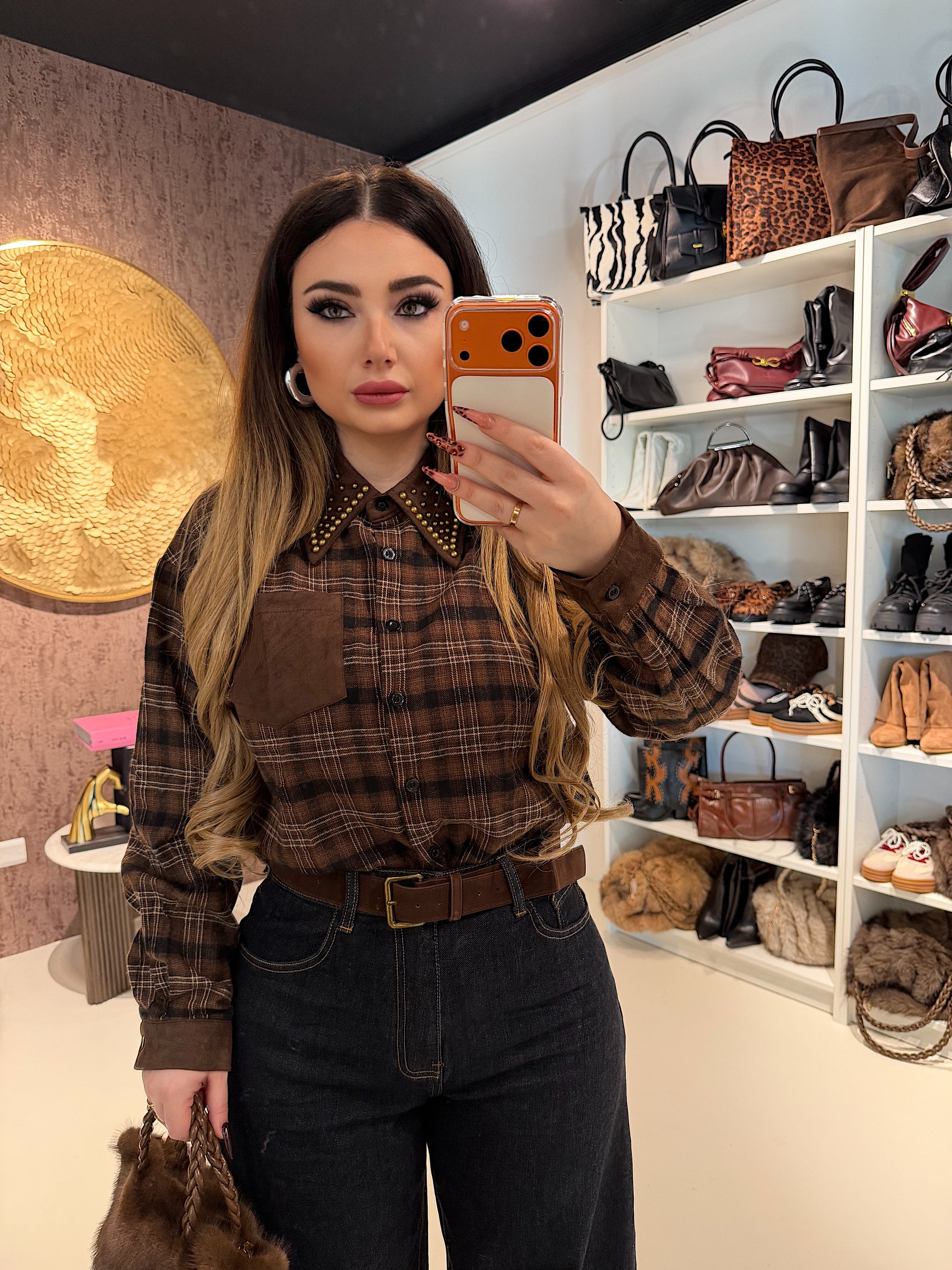 Camicia Rockwood a Quadri con Borchie - R.a. Boutique