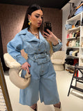 Giacca e pantalone in jeans con cintura - R.a. Boutique