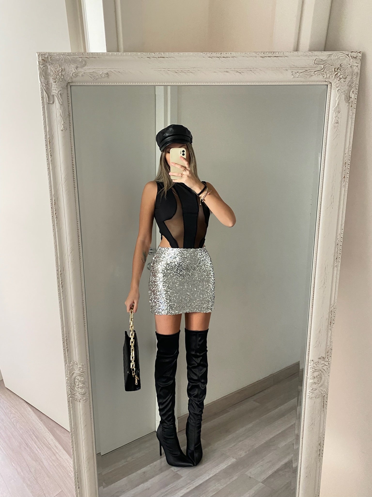 Body nero con trasparenze - R.a. Boutique 