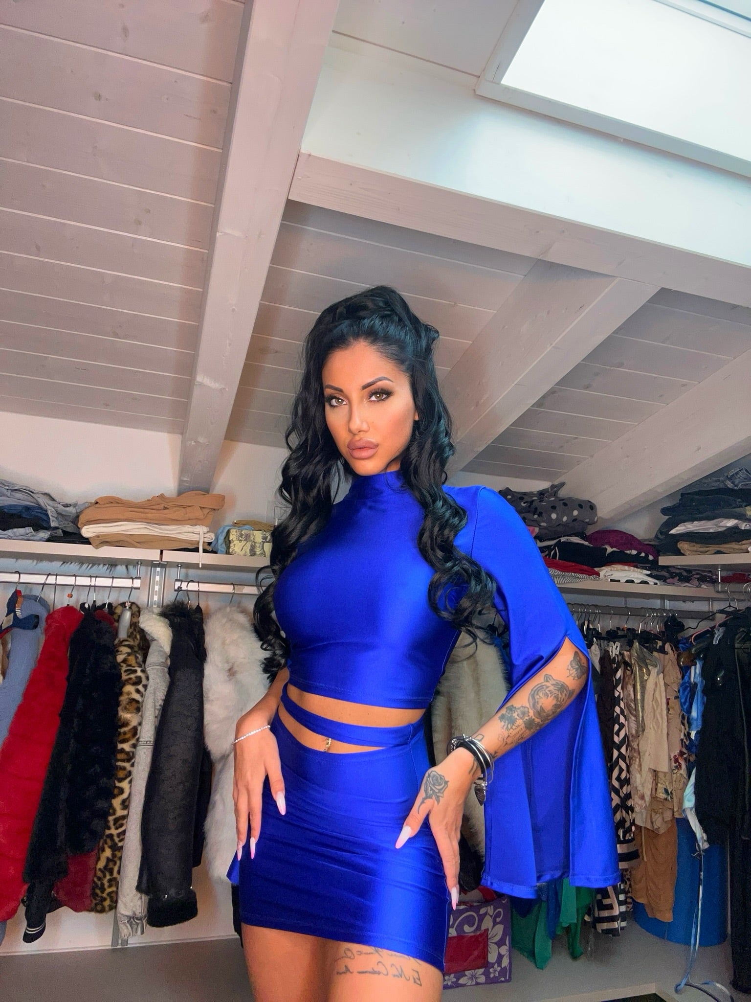 Set top e gonna blu elettrico - R.a. Boutique 