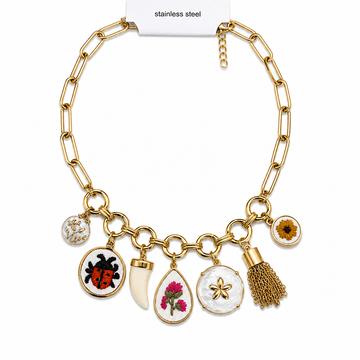 Collana Coccinella con cornetto e nappina - R.a. Boutique