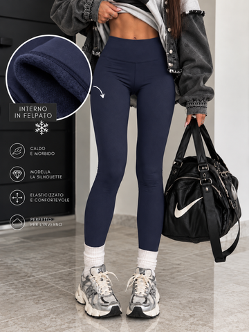 Leggings a Vita Alta Blu - R.a. Boutique