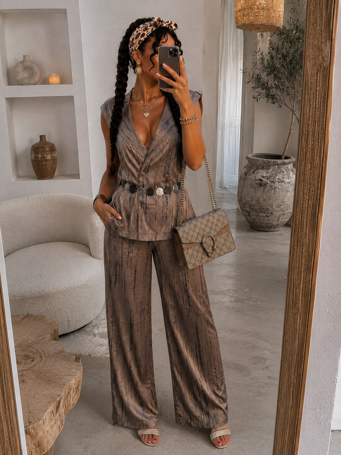 Completo venature luxury con cintura - R.a. Boutique