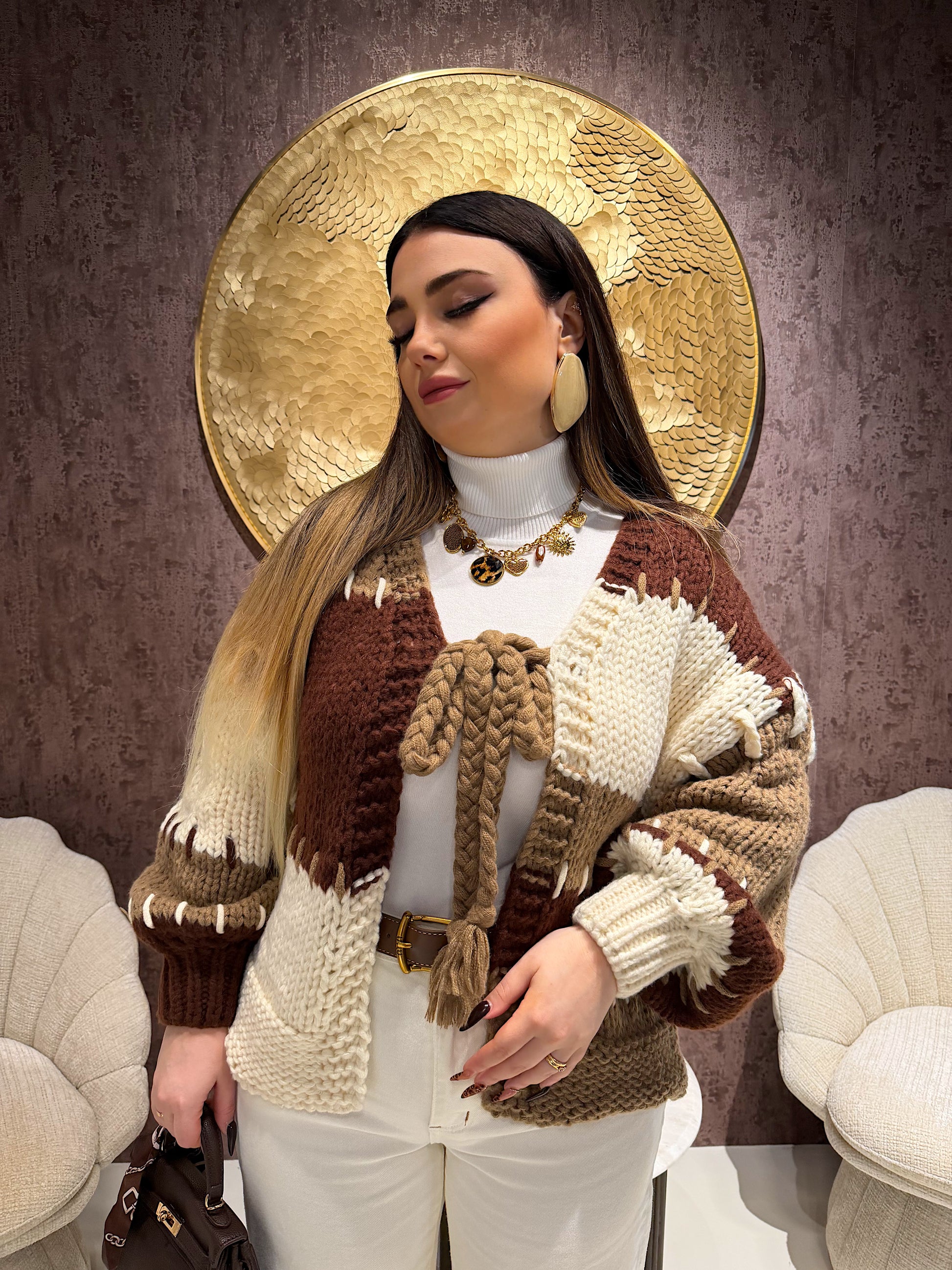 Cardigan a trecce - R.a. Boutique