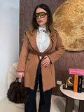 Cappotto Corto con Cintura in Vita e Dettagli - R.a. Boutique