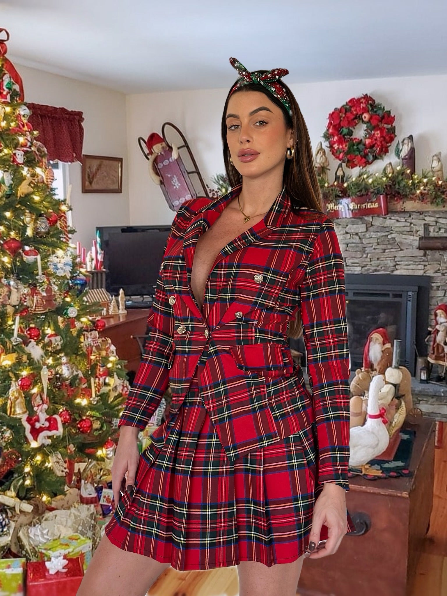 Gonna scozzese a pieghine - R.a. Boutique